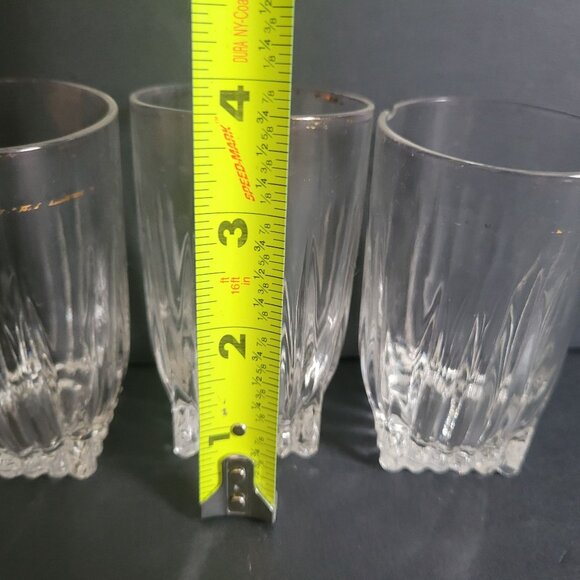 Park Avenue Federal Set Of 3 Vintage Clear Glass Tumblers With Ribbed Design - Picture 5 of 7
